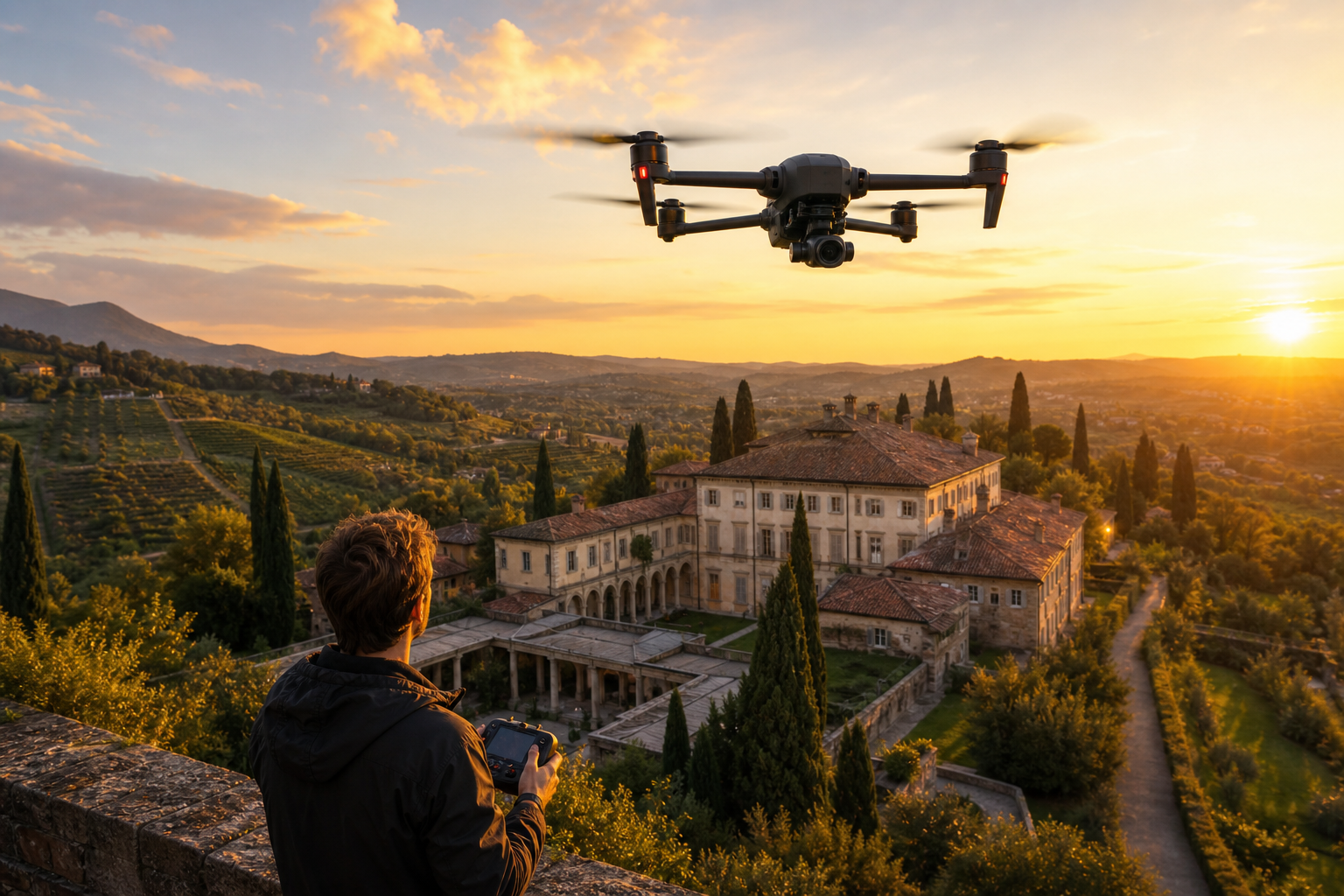 Fotogramma da riprese aeree con drone nel Parco di Monza